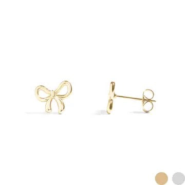 18K Gold Stainless Steel Bow Stud Earrings