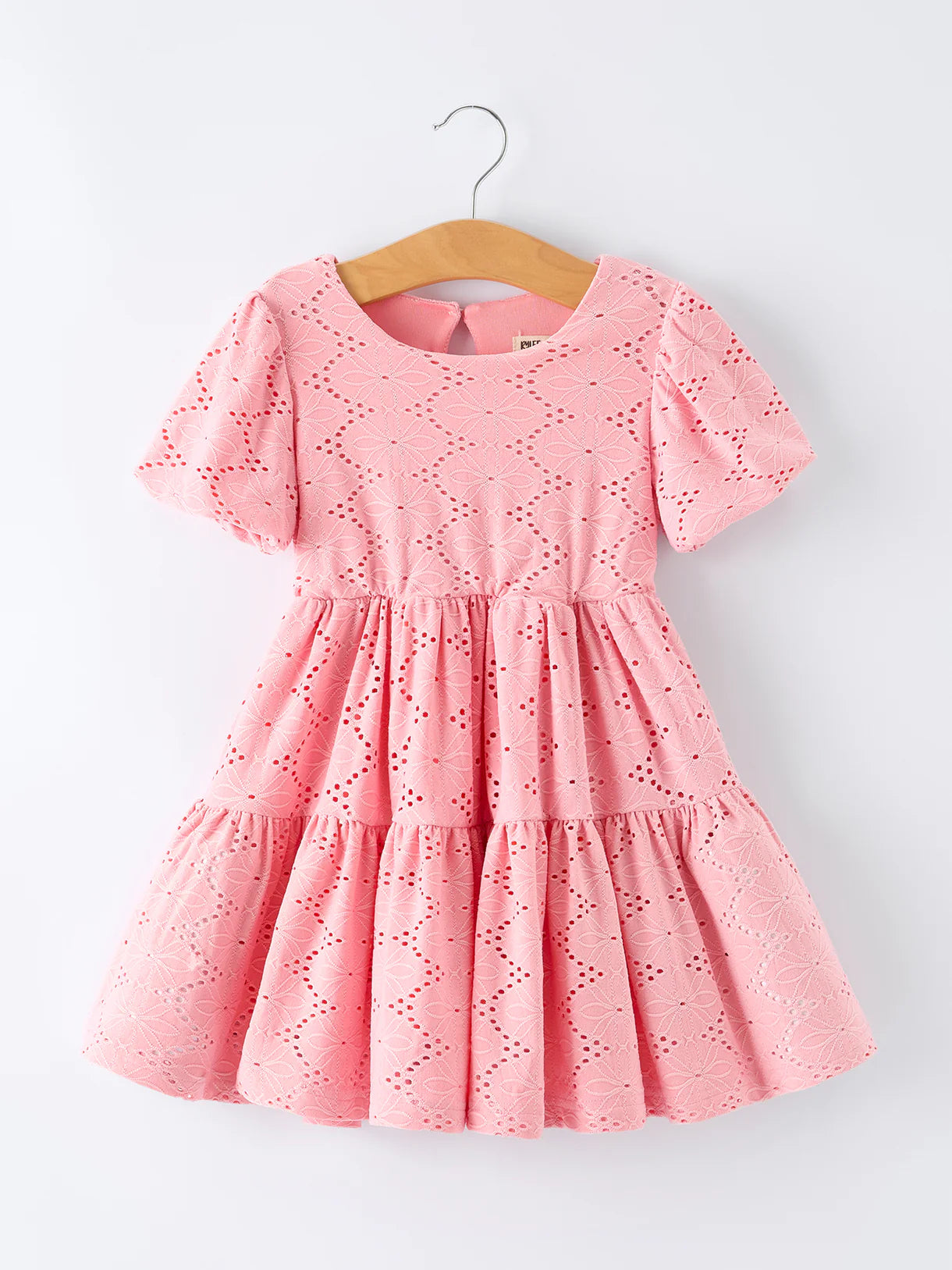 Pink Eyelet Embroidered Dress