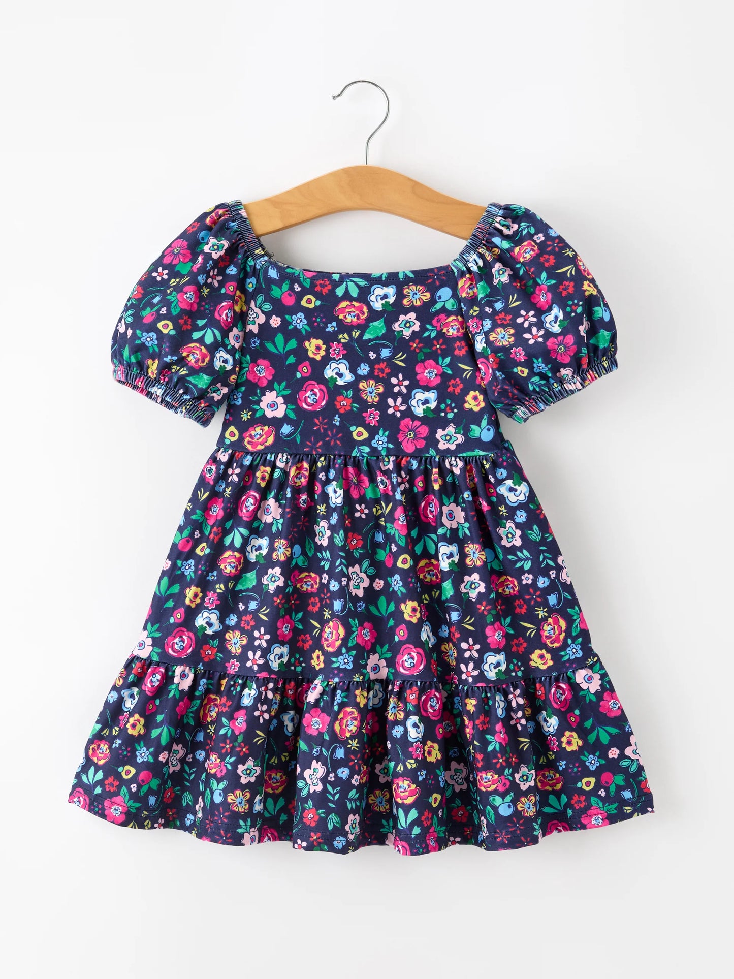Vintage Wildflower Puff Sleeve Dress