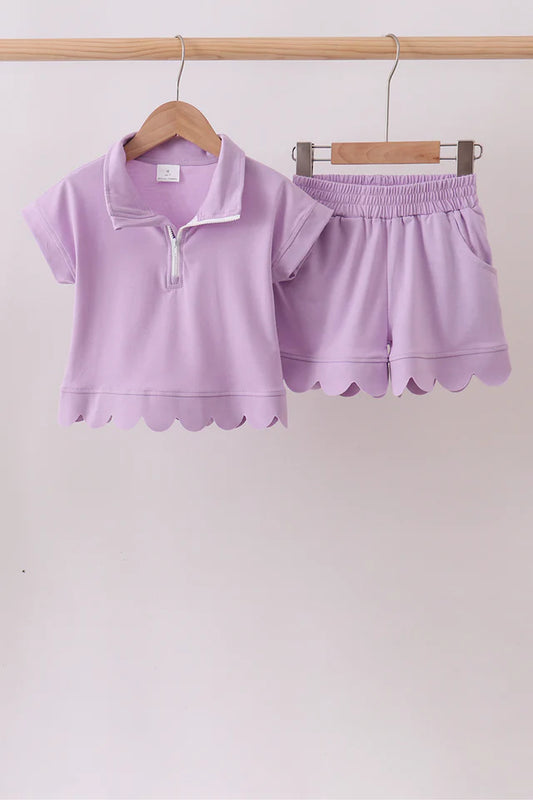 Scalloped Polo Set