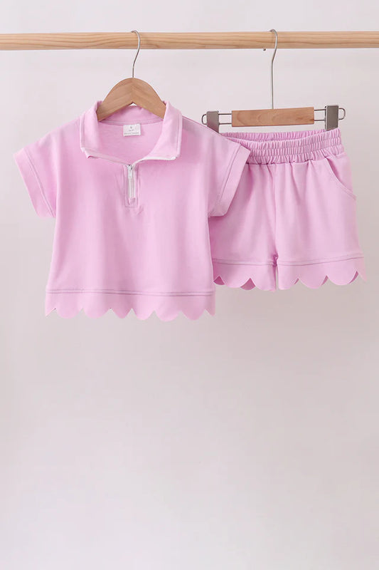 Scalloped Polo Set