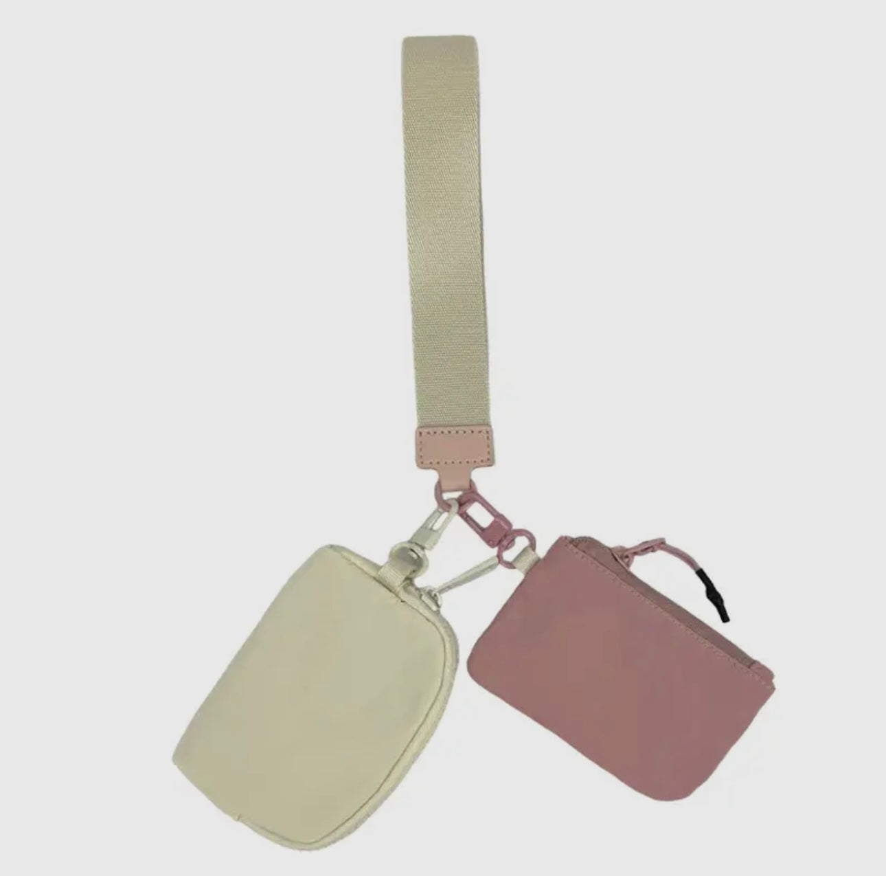 Wristlet Key Chain Double Pouch