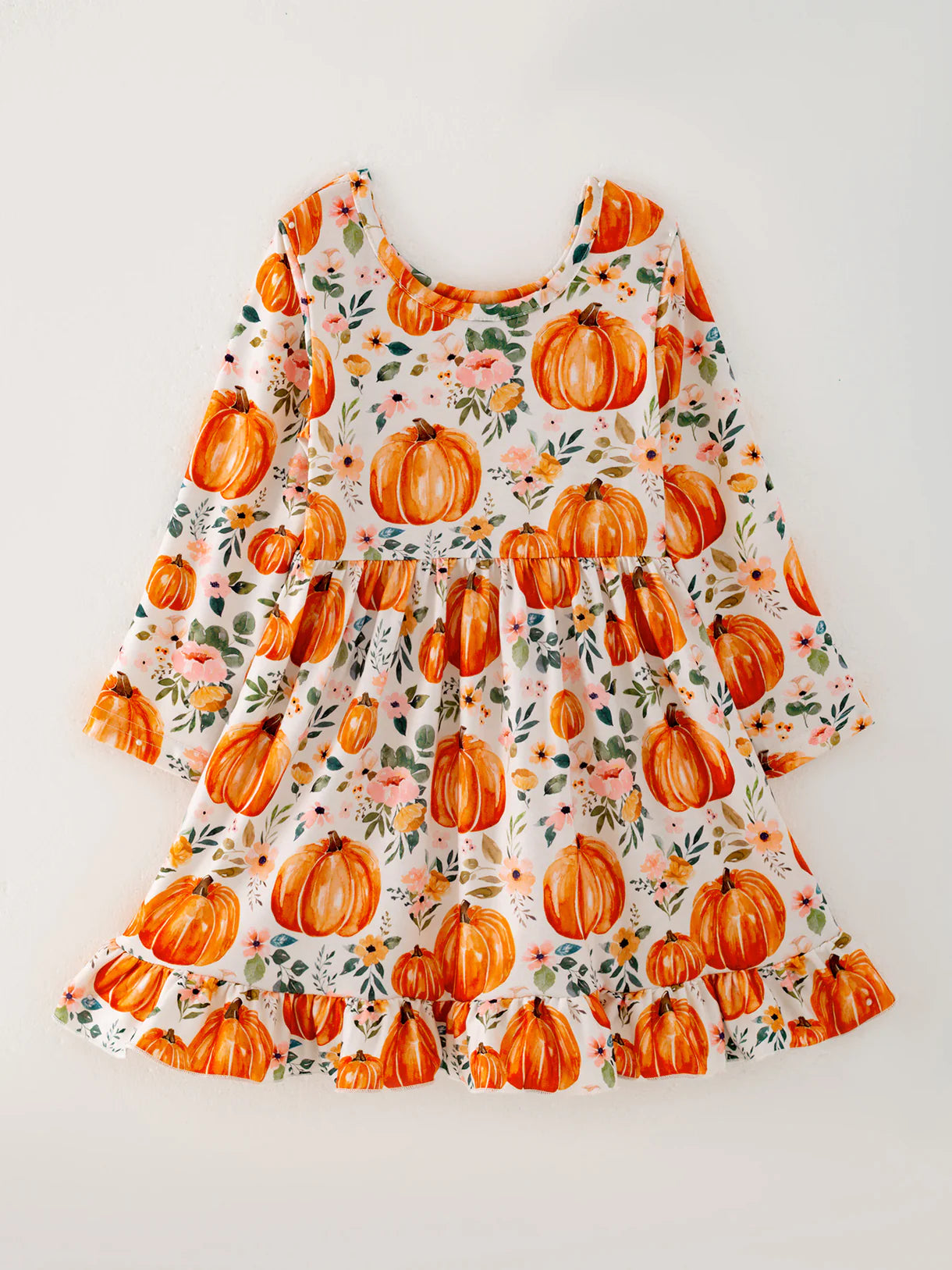 Fall Pumpkin Long Sleeve Dress